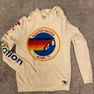 Aviator Nation White Miami Sweatshirt Size Medium